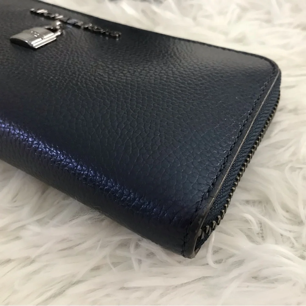 MICHAEL KORS Adele Midnight Leather Zip Around Continental Wallet‎